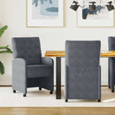 vidaXL Kerekes Étkező Székek 2 pcs Sötétszürke 58 x 67 x 97 cm Bársony