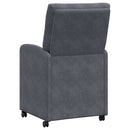 vidaXL Kerekes Étkező Székek 2 pcs Sötétszürke 58 x 67 x 97 cm Bársony