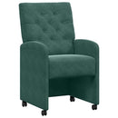 vidaXL Kerekes Étkező Székek 2 pcs Sötétzöld 58 x 67 x 97 cm Bársony
