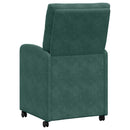 vidaXL Kerekes Étkező Székek 2 pcs Sötétzöld 58 x 67 x 97 cm Bársony
