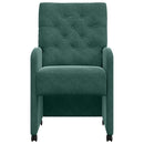 vidaXL Kerekes Étkező Székek 2 pcs Sötétzöld 58 x 67 x 97 cm Bársony