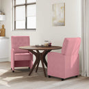 vidaXL Kerekes Étkező Székek 2 pcs Rózsaszín 58 x 67 x 97 cm Bársony
