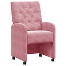 vidaXL Kerekes Étkező Székek 2 pcs Rózsaszín 58 x 67 x 97 cm Bársony