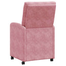 vidaXL Kerekes Étkező Székek 2 pcs Rózsaszín 58 x 67 x 97 cm Bársony