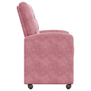 vidaXL Kerekes Étkező Székek 2 pcs Rózsaszín 58 x 67 x 97 cm Bársony