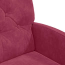 vidaXL Kerekes Étkező Székek 2 pcs bordó 58 x 67 x 97 cm Bársony