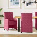 vidaXL Kerekes Étkező Székek 2 pcs bordó 58 x 67 x 97 cm Bársony