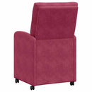 vidaXL Kerekes Étkező Székek 2 pcs bordó 58 x 67 x 97 cm Bársony