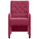vidaXL Kerekes Étkező Székek 2 pcs bordó 58 x 67 x 97 cm Bársony
