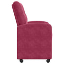 vidaXL Kerekes Étkező Székek 2 pcs bordó 58 x 67 x 97 cm Bársony