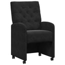 vidaXL Kerekes Étkező Székek 2 pcs Fekete 58 x 67 x 97 cm Bársony