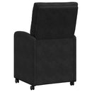 vidaXL Kerekes Étkező Székek 2 pcs Fekete 58 x 67 x 97 cm Bársony