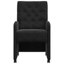 vidaXL Kerekes Étkező Székek 2 pcs Fekete 58 x 67 x 97 cm Bársony