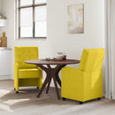 vidaXL Kerekes Étkező Székek 2 pcs Sárga 58 x 67 x 97 cm Bársony