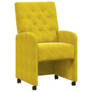 vidaXL Kerekes Étkező Székek 2 pcs Sárga 58 x 67 x 97 cm Bársony