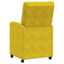 vidaXL Kerekes Étkező Székek 2 pcs Sárga 58 x 67 x 97 cm Bársony