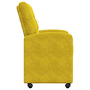 vidaXL Kerekes Étkező Székek 2 pcs Sárga 58 x 67 x 97 cm Bársony