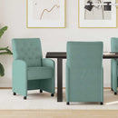 vidaXL Kerekes Étkező Székek 2 pcs tengerzöld 58 x 67 x 97 cm Bársony