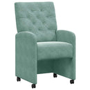 vidaXL Kerekes Étkező Székek 2 pcs tengerzöld 58 x 67 x 97 cm Bársony