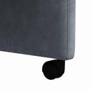 vidaXL Kerekes Étkező Székek 2 pcs Sötétszürke 58 x 65 x 98 cm Bársony