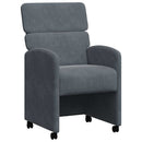 vidaXL Kerekes Étkező Székek 2 pcs Sötétszürke 58 x 65 x 98 cm Bársony