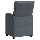 vidaXL Kerekes Étkező Székek 2 pcs Sötétszürke 58 x 65 x 98 cm Bársony
