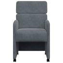 vidaXL Kerekes Étkező Székek 2 pcs Sötétszürke 58 x 65 x 98 cm Bársony