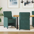 vidaXL Kerekes Étkező Székek 2 pcs Sötétzöld 58 x 65 x 98 cm Bársony