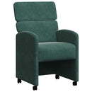 vidaXL Kerekes Étkező Székek 2 pcs Sötétzöld 58 x 65 x 98 cm Bársony