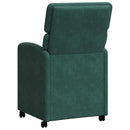 vidaXL Kerekes Étkező Székek 2 pcs Sötétzöld 58 x 65 x 98 cm Bársony