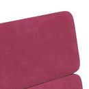 vidaXL Kerekes Étkező Székek 2 pcs bordó 58 x 65 x 98 cm Bársony