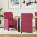 vidaXL Kerekes Étkező Székek 2 pcs bordó 58 x 65 x 98 cm Bársony