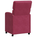 vidaXL Kerekes Étkező Székek 2 pcs bordó 58 x 65 x 98 cm Bársony