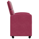 vidaXL Kerekes Étkező Székek 2 pcs bordó 58 x 65 x 98 cm Bársony