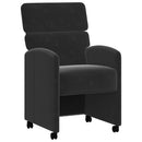 vidaXL Kerekes Étkező Székek 2 pcs Fekete 58 x 65 x 98 cm Bársony