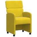 vidaXL Kerekes Étkező Székek 2 pcs Sárga 58 x 65 x 98 cm Bársony