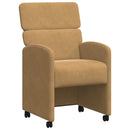 vidaXL Kerekes Étkező Székek 2 pcs Barna 58 x 65 x 98 cm Bársony