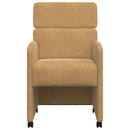 vidaXL Kerekes Étkező Székek 2 pcs Barna 58 x 65 x 98 cm Bársony