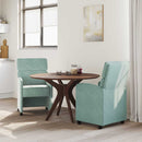 vidaXL Kerekes Étkező Székek 2 pcs tengerzöld 58 x 65 x 98 cm Bársony