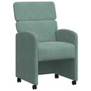 vidaXL Kerekes Étkező Székek 2 pcs tengerzöld 58 x 65 x 98 cm Bársony