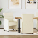 vidaXL Kerekes Étkező Székek 2 db Műbőr Krém 58 x 65 x 98 cm