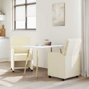 vidaXL Kerekes Étkező Székek 2 db Műbőr Krém 58 x 65 x 98 cm