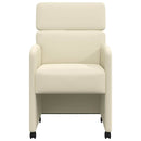 vidaXL Kerekes Étkező Székek 2 db Műbőr Krém 58 x 65 x 98 cm
