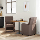 vidaXL Kerekes Étkező Székek 2 pcs Barna 58 x 65 x 98 cm Műbőr