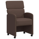 vidaXL Kerekes Étkező Székek 2 pcs Barna 58 x 65 x 98 cm Műbőr