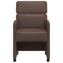 vidaXL Kerekes Étkező Székek 2 pcs Barna 58 x 65 x 98 cm Műbőr