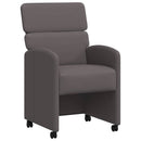 vidaXL Kerekes Étkező Székek 2 pcs Szürke 58 x 65 x 98 cm Műbőr