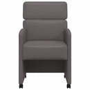 vidaXL Kerekes Étkező Székek 2 pcs Szürke 58 x 65 x 98 cm Műbőr