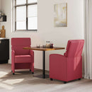 vidaXL Kerekes Étkező Székek 2 pcs bordó 58 x 65 x 98 cm Műbőr
