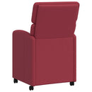vidaXL Kerekes Étkező Székek 2 pcs bordó 58 x 65 x 98 cm Műbőr